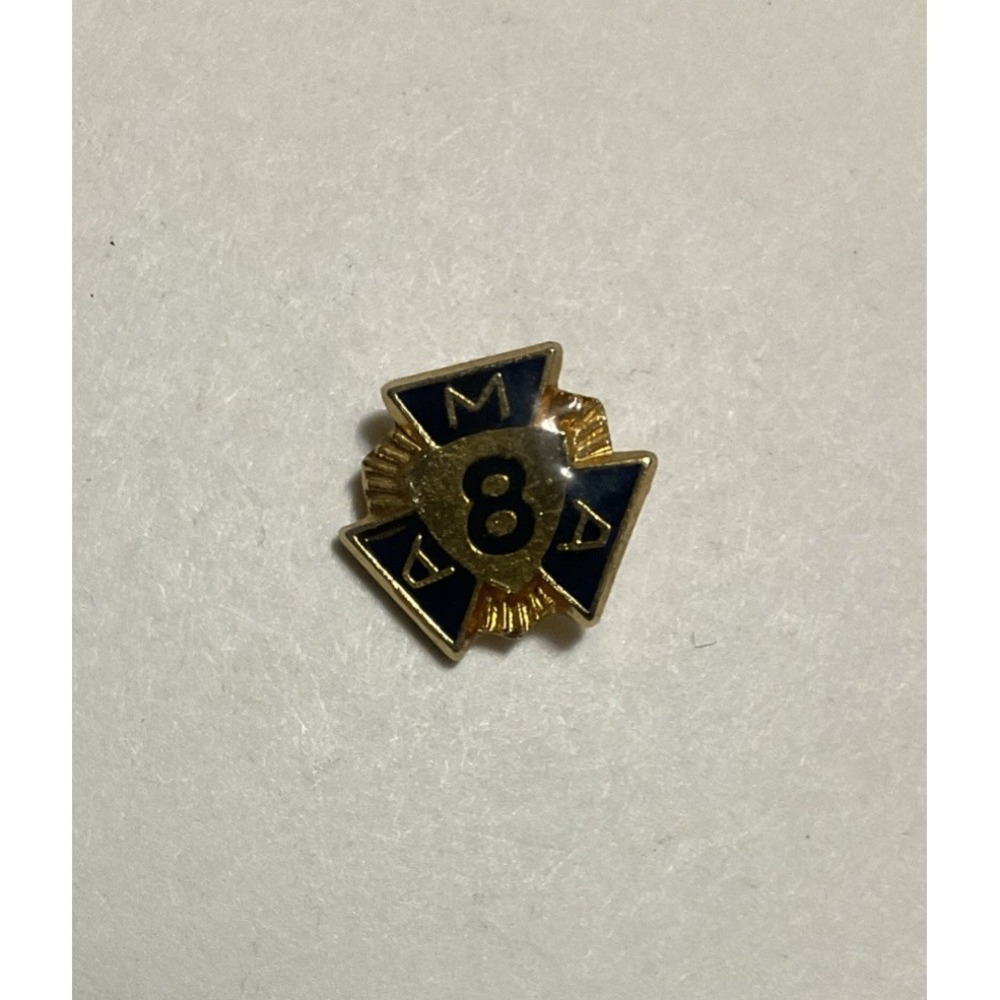 Vintage AMA American Motorcycle Association 8 Year Lapel Pin Tie Tack Gold Tone